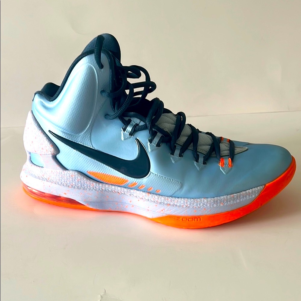 Nike KD High-Top  Basketball Sneakers Light Blue and Bright Orange
Size  US 9.